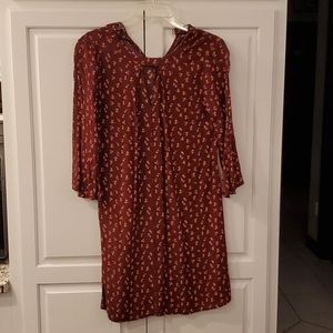 Maroon and floral dress